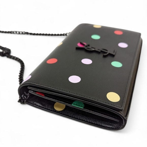 ✨️Authentic saint laurent multicolor Polka Dot Wallet on chain - Picture 7 of 15